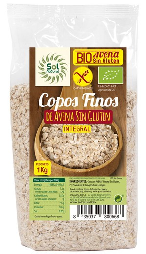 Flocs Civada Fins S/Gluten Familiar Bio1 G