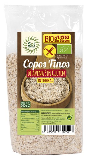 Copos De Avena Finos Sin Gluten Bio 500 G