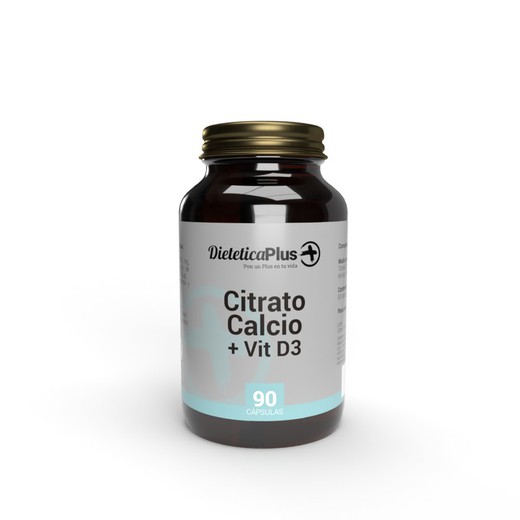 Citrato De Calcio + Vitamina D3 90 Cápsulas Dietética Plus