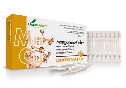 Diatonato 2 Manganeso/Cobre 28 Ampollas X 2ml Soria Natural