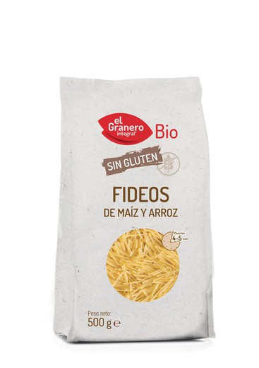 Fideos De Maiz Y Arroz Sin Gluten Bio 500 Gr