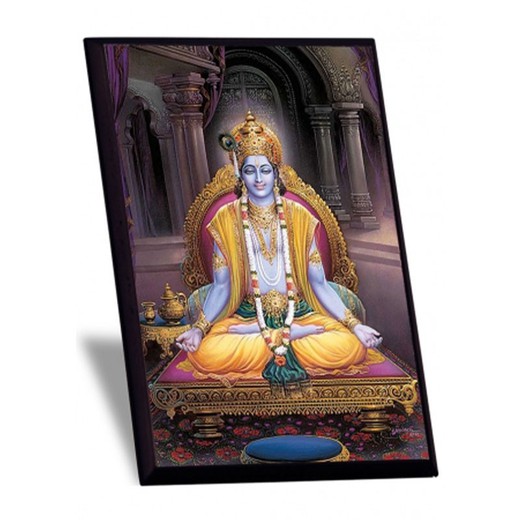 Foto Bhagavan Krishna Yogeshvara Con Soporte De Madera