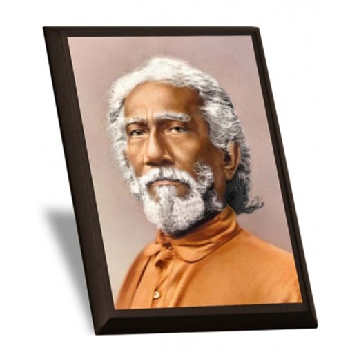 Foto Pequeña Swami Sri Yukteswar Con Soporte De Madera