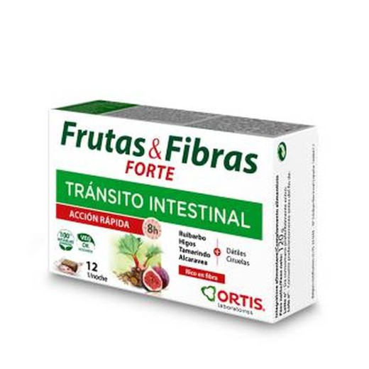 Fruta Y Fibras Forte, Laxante Acción Rápida (Ortis) 12 Cubos