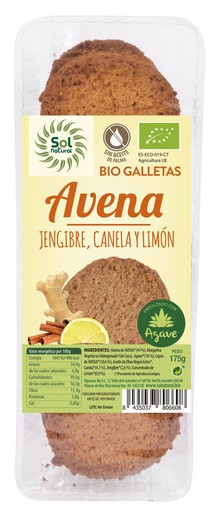 Galletas De Avena Jengibre Canela-Limon 175 G