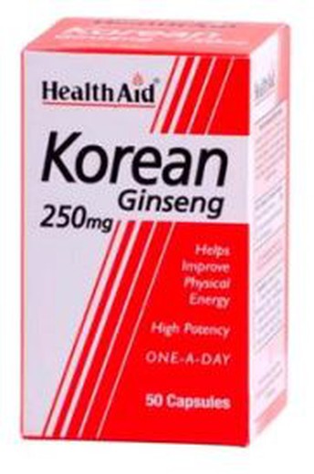 Ginseng Coreano (Panax Ginseng) 250mg 50 Cápsulas Health Aid