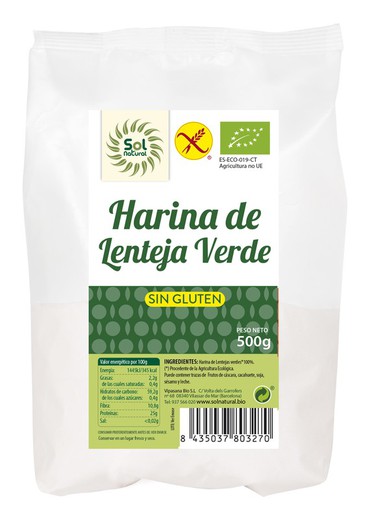 Harina De Lenteja Verde Sin Gluten Bio 500 G