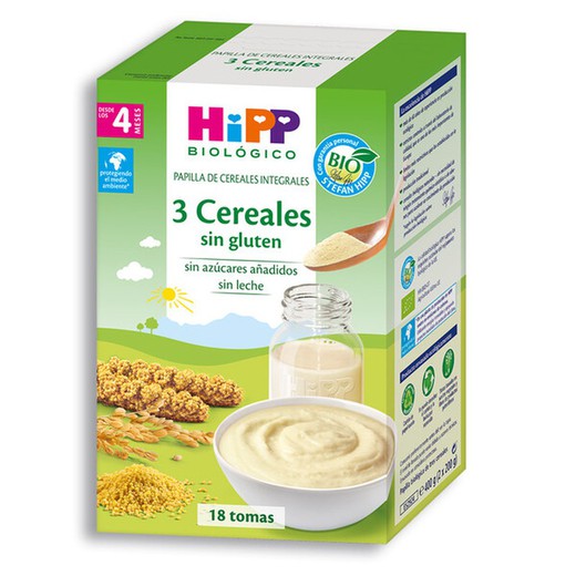 Hipp Farineta 3 Cereals S/G Bio 400g