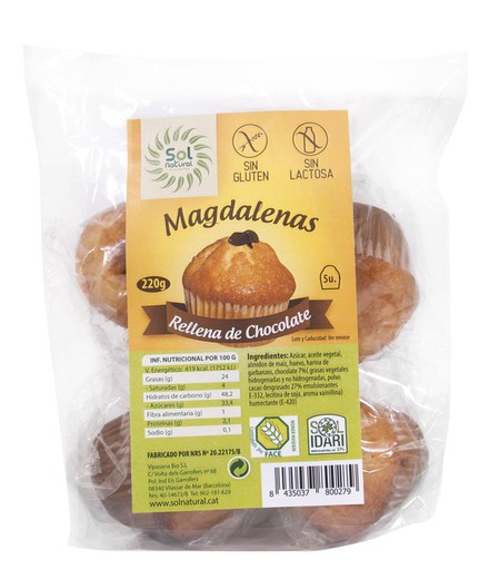 Magdalenes S/Gluten Xocolata 5/U 220 G