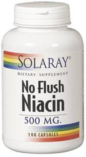 Niacin 500mg (No Flush) (Solaray) 100 Cápsulas Vegetales