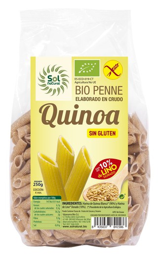 Penne De Quinoa Con Lino Bio S/Gluten 250 G