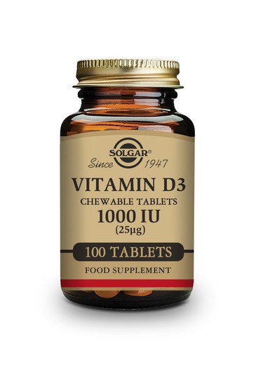 Vitamina D3 1000ui 25µg 100 Càpsules Toves Solgar