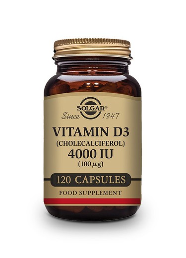 Vitamina D3 4000ui 100µg 120 Càpsules Vegetals Solgar