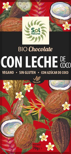 Tableta Chocolate Con Leche De Coco Bio 70 G