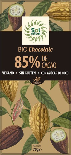 Tableta De Chocolate Dark Cacao 85% Bio 70 G