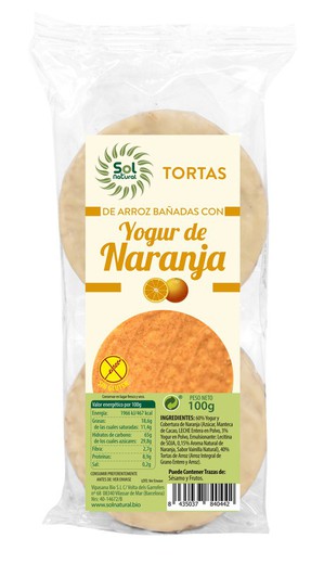 Coques D'Arròs Iogurt i Taronja 100 G