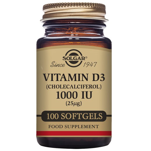 Vitamina D3 1000ui 100 Cápsulas Solgar