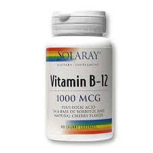Vitamina B12 Con Ácido Fólico (Solaray) 90 Comprimidos Sublingual