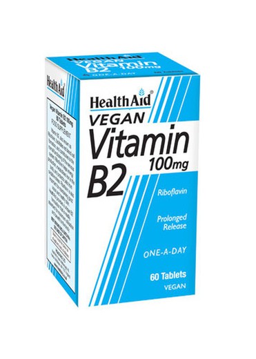 Vitamina B2 Riboflavina 100mg 60 Comprimidos Health Aid