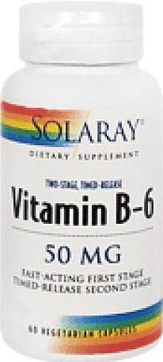 Vitamina B6 50 Mg (Solaray) 60 Cápsulas Vegetales