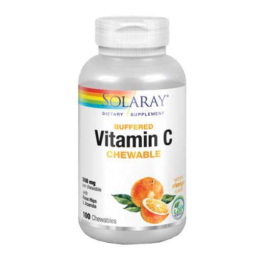 Vitamina C 500mg Masticable Sabor Naranja 100 Comprimidos Solaray