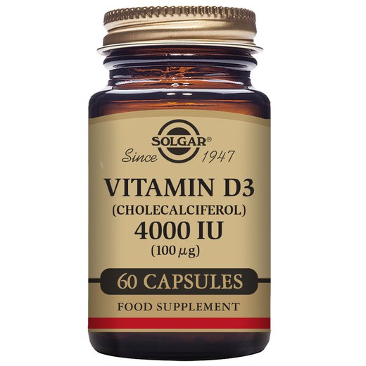 Vitamina D3 4000ui 100µg 60 Càpsules Vegetals Solgar