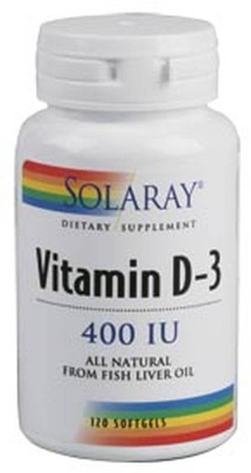 Vitamina D3 400iu (Solaray) 120 Perlas