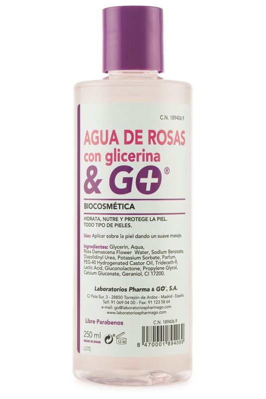 Agua Rosas + Glicerina & Go 250 Ml
