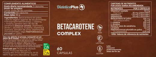 Betacarotè Complex 60 Càpsules Dietètica Plus