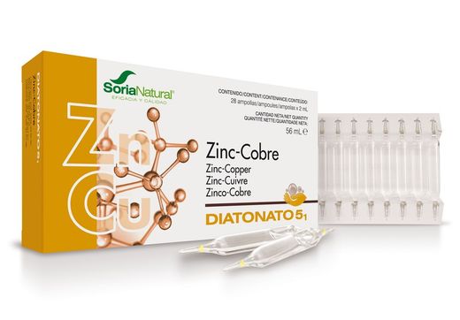 Diatonato 5/1 Zinc/Cobre 28 Ampollas X 2ml Soria Natural