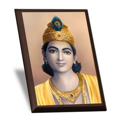 Foto Petita Bhagavan Krishna Amb Suport De Fusta