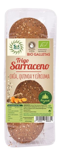 Galletas T.Sarraceno Chia-Quinoa-Curcuma 175 G