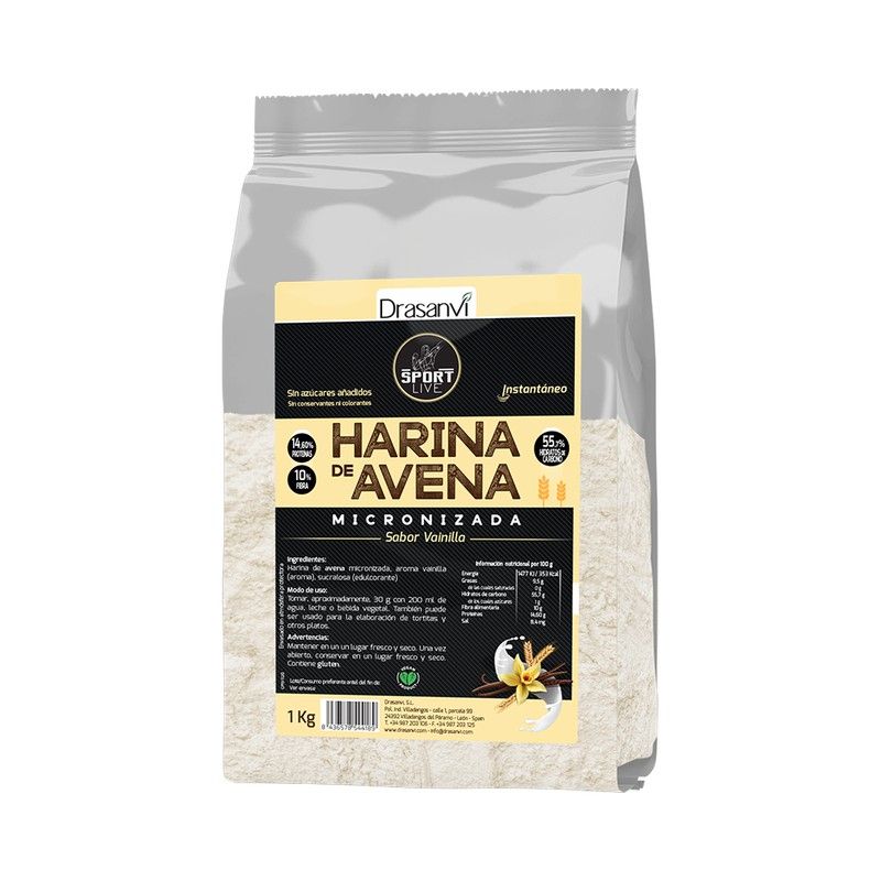 Harina Avena Sabor Vainilla 1 Kg Sport Live