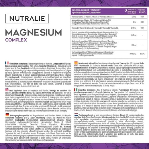Magnesio Complex 120 Cápsulas Nutralie