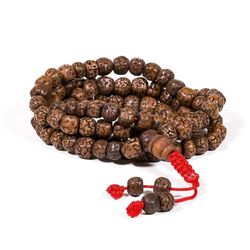 Mala de Rudraksha con 108 cuentas pulidas de 0,6 cm (ref. 2528)