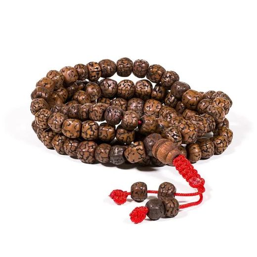 Mala de Rudraksha con 108 cuentas pulidas de 0,6 cm