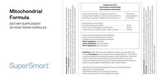 Mitochondrial Fórmula 30 Càpsules Super Smart