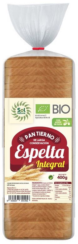 Pan Tierno De Espelta Integral Bio 400 G