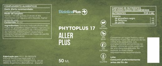 Phytoplus 17 Aller Plus 50ml Dietètica Plus